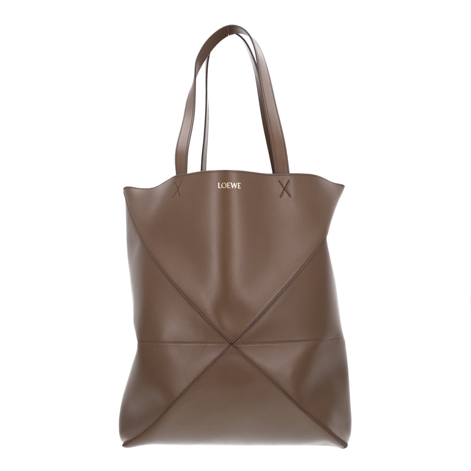 Loewe Shiny Calfskin Large Puzzle Fold Tote Khaki Green 1 of 10