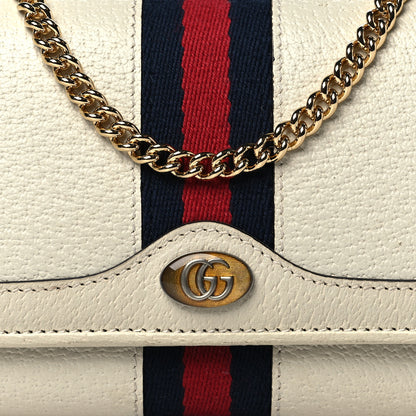 Gucci Textured Calfskin Web Ophidia Wallet On Chain Mystic White 9 of 14