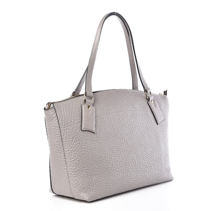 Burberry Signature Grain Calfskin Medium Welburn Tote Pale Grey 3 of 10