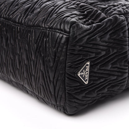 Prada Nappa Chevron Braided Bauletto Bag Black 8 of 9