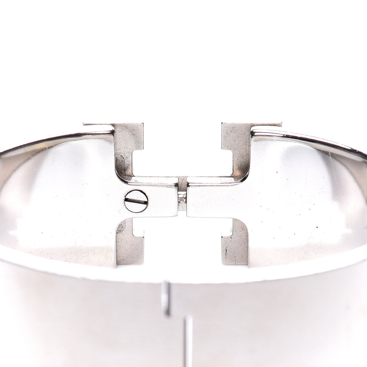 Enamel Wide Clic Clac H Bracelet PM White