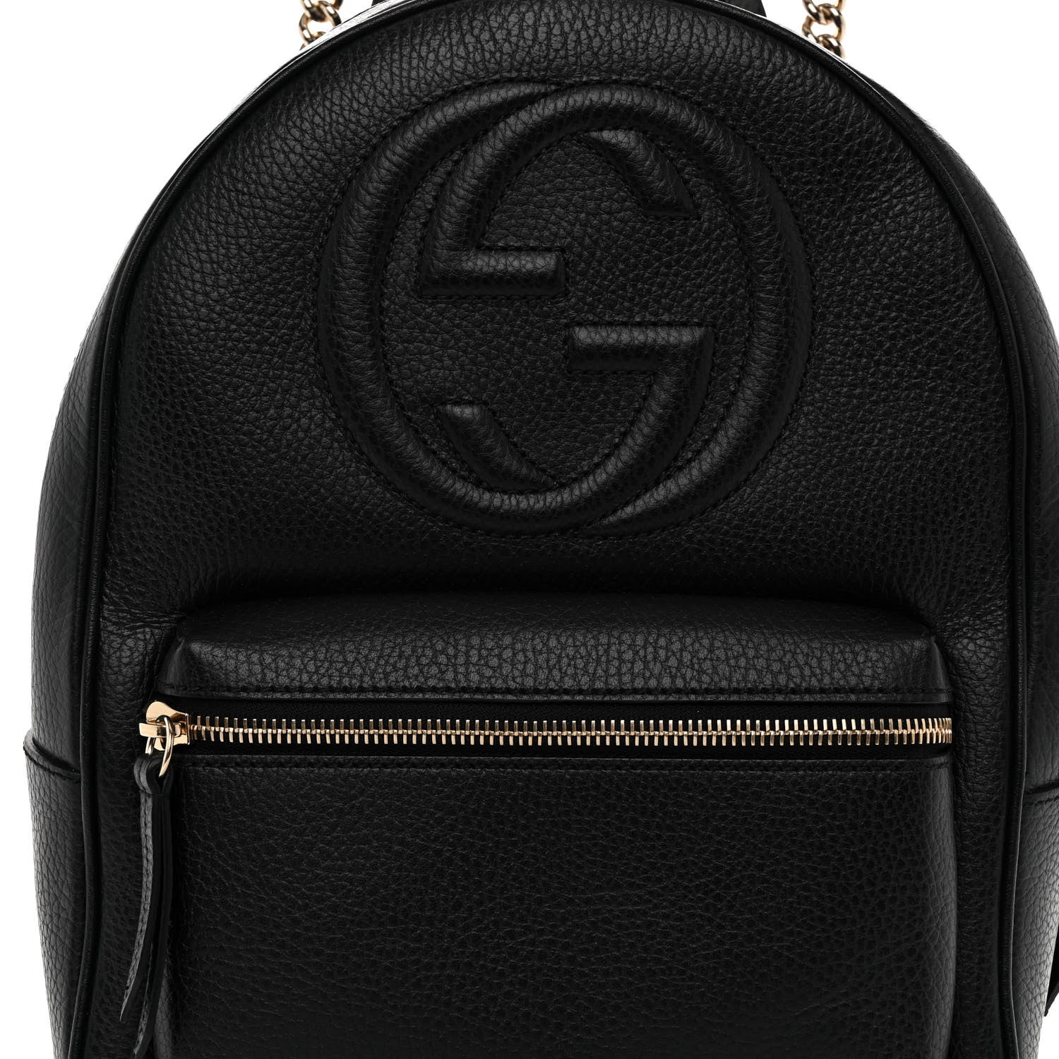 Gucci Pebbled Calfskin Soho Chain Backpack Black 7 of 9