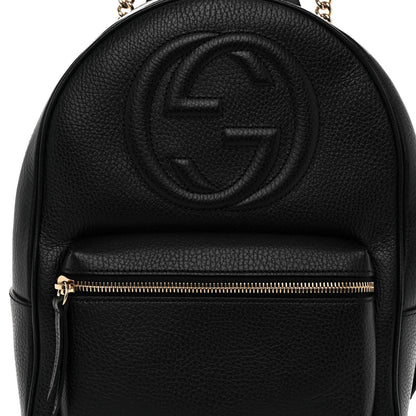 Gucci Pebbled Calfskin Soho Chain Backpack Black 7 of 9