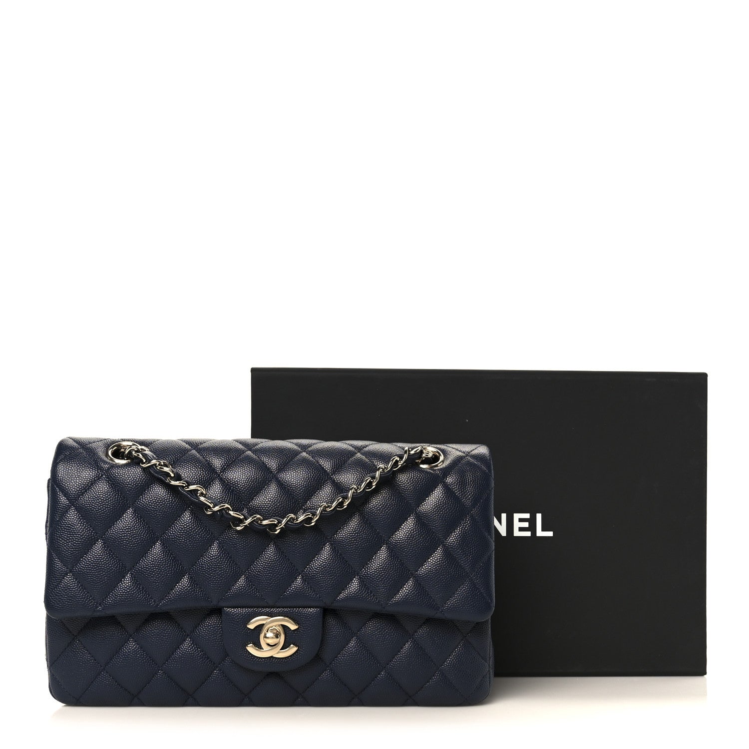 Chanel Caviar Quilted Medium Double Flap Navy Navy 12 of 12