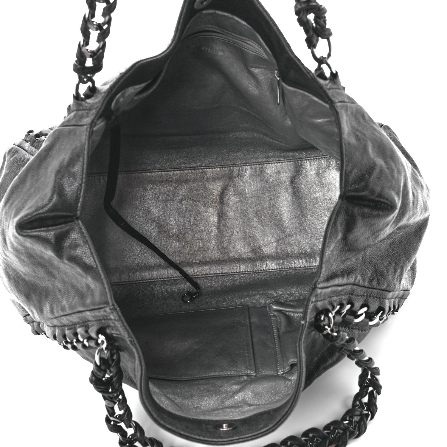 Chanel Glazed Caviar East West Modern Chain Tote Black 5 of 11