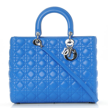Christian Dior Lambskin Cannage Large Lady Dior Blue Persan 1 of 9