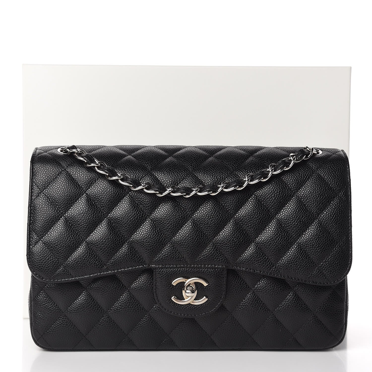 Chanel Caviar Quilted Jumbo Double Flap Black 12 of 12
