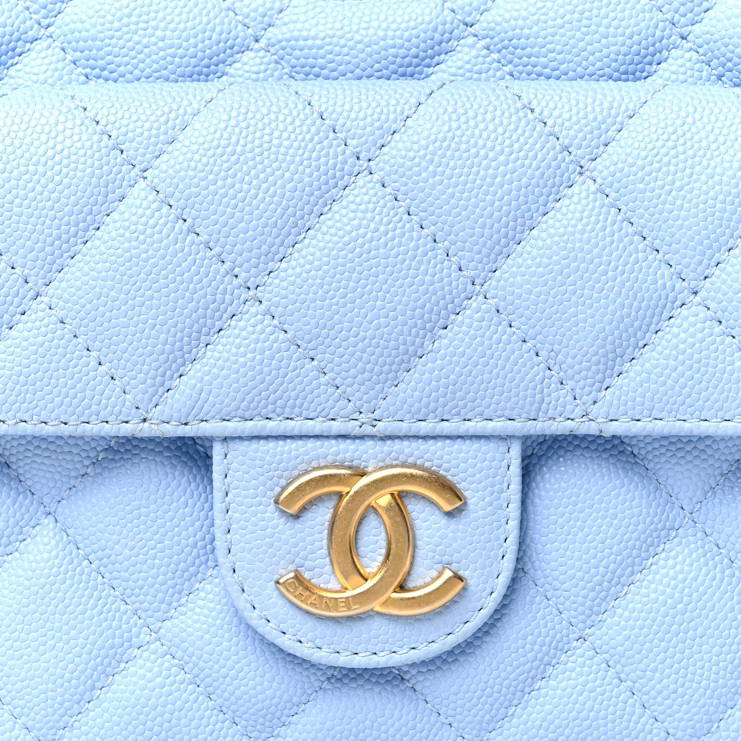 Chanel Caviar Quilted Small Wavy CC Hobo Light Blue 8 of 11