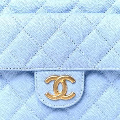 Chanel Caviar Quilted Small Wavy CC Hobo Light Blue 8 of 11