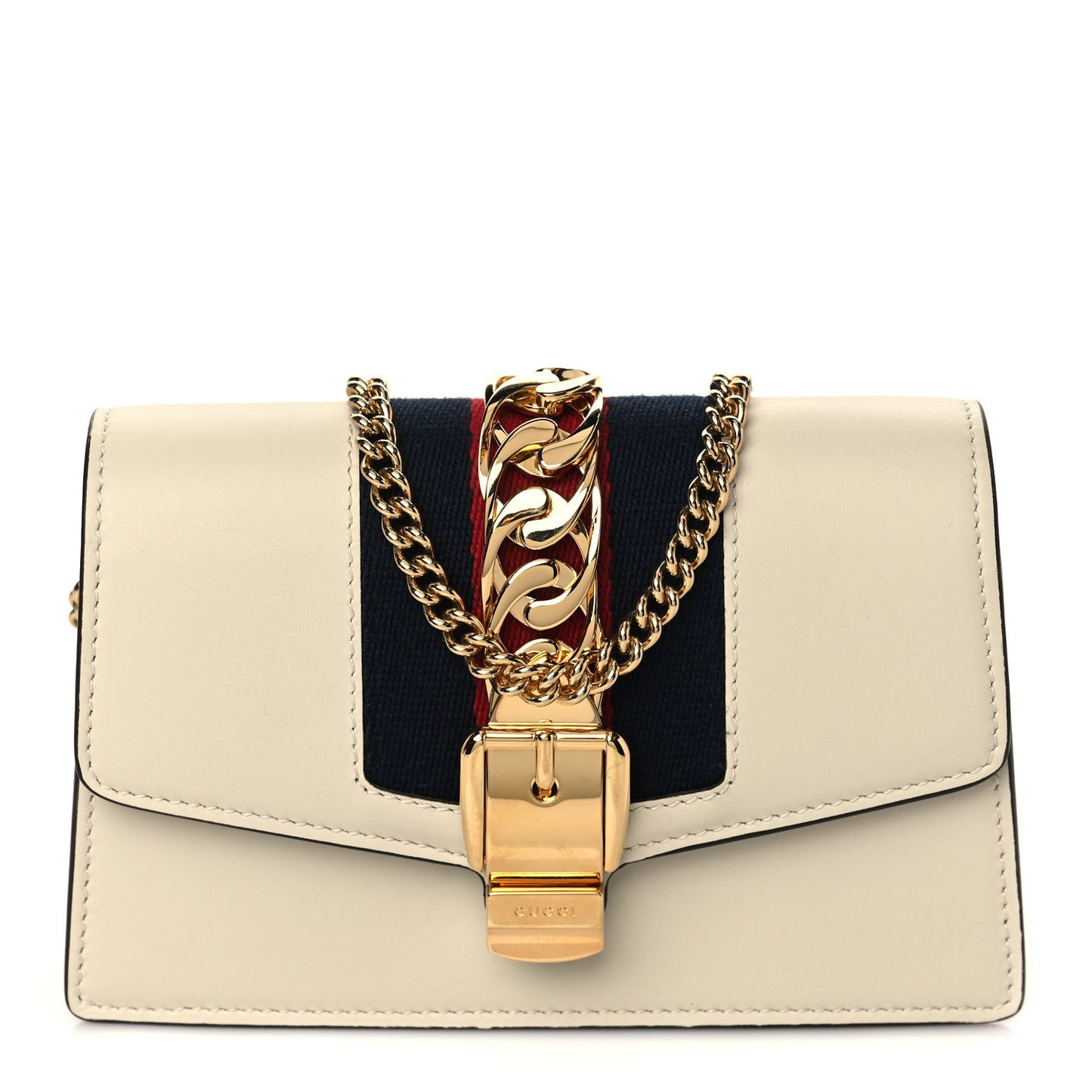 Calfskin Super Mini Sylvie Chain Shoulder Bag White