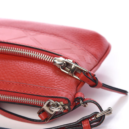 Burberry Grainy Calfskin Check Embossed Wristlet Military Red 14 of 16
