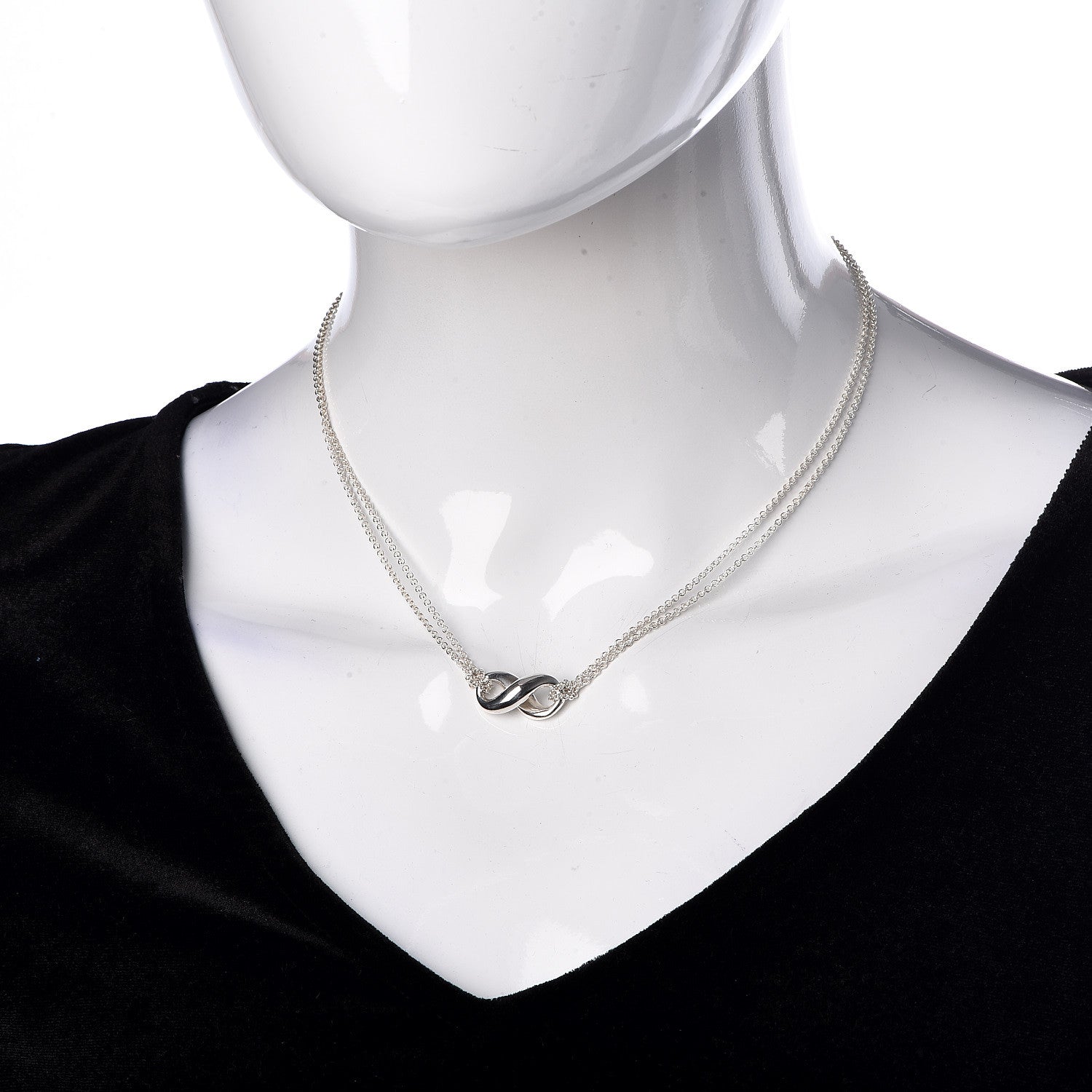 Tiffany Sterling Silver Figure 8 Pendant Necklace 2 of 5
