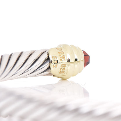 David Yurman Sterling Silver 14K Yellow Gold Garnet 5mm Cable Classics Petite Color Bracelet 4 of 5