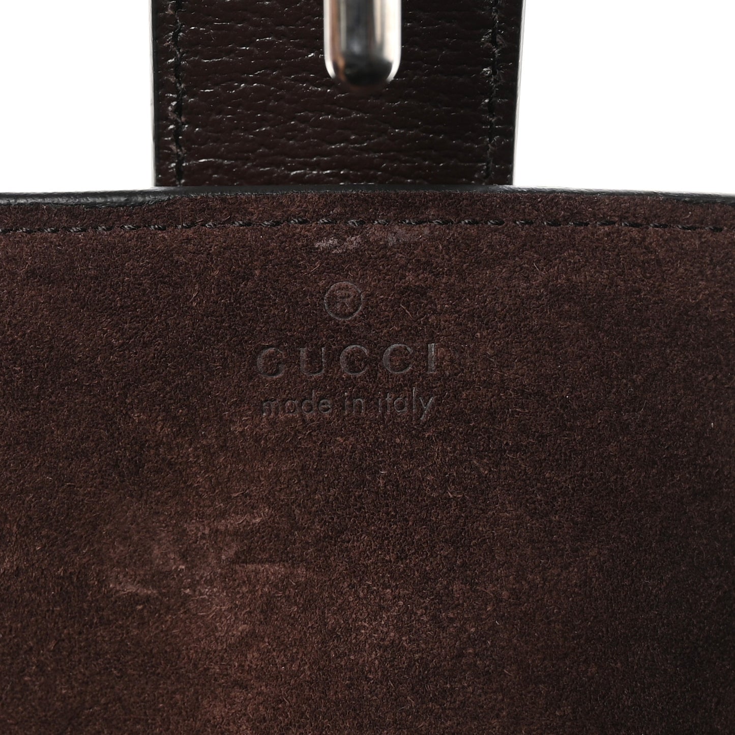 Suede Textured Dollar Calfskin Web Medium Jackie 1961 Crossbody Bag Brown