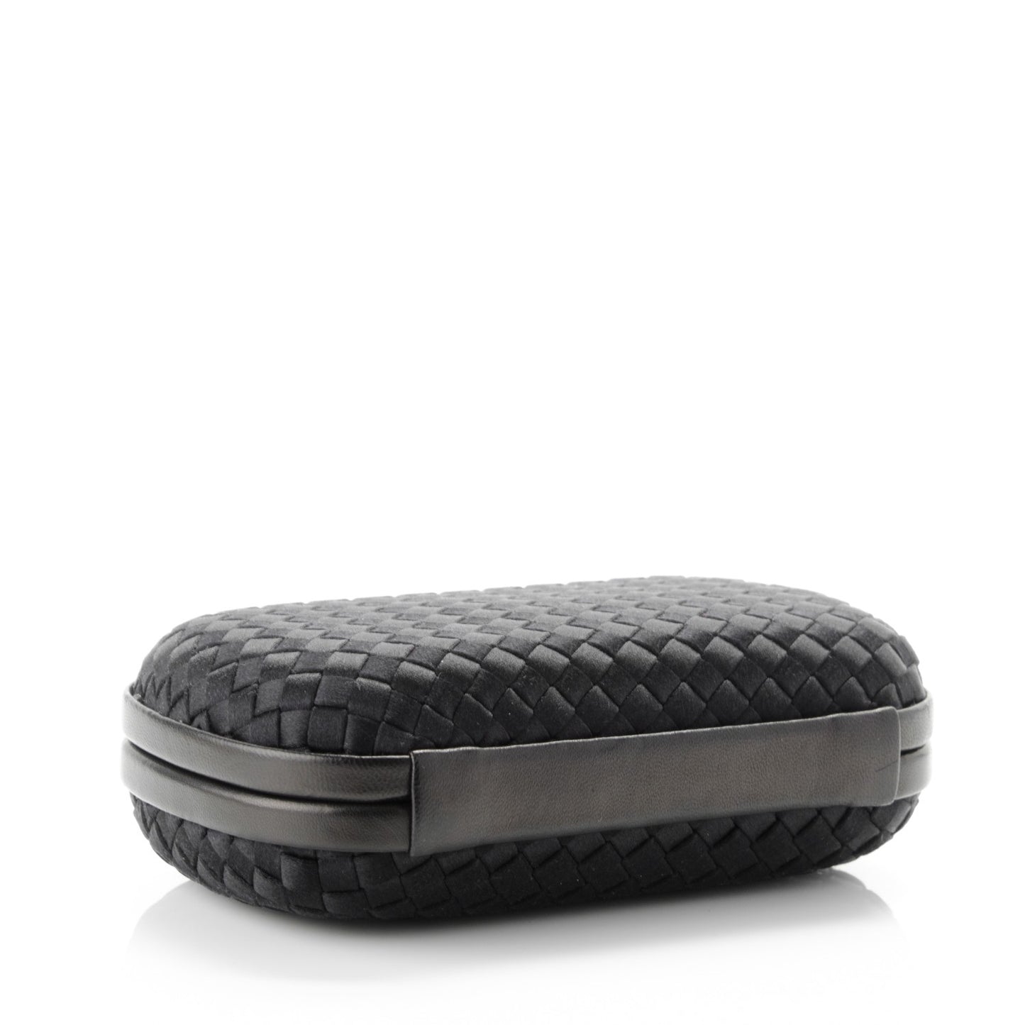 Satin Intreccio Impero Knot Clutch Black