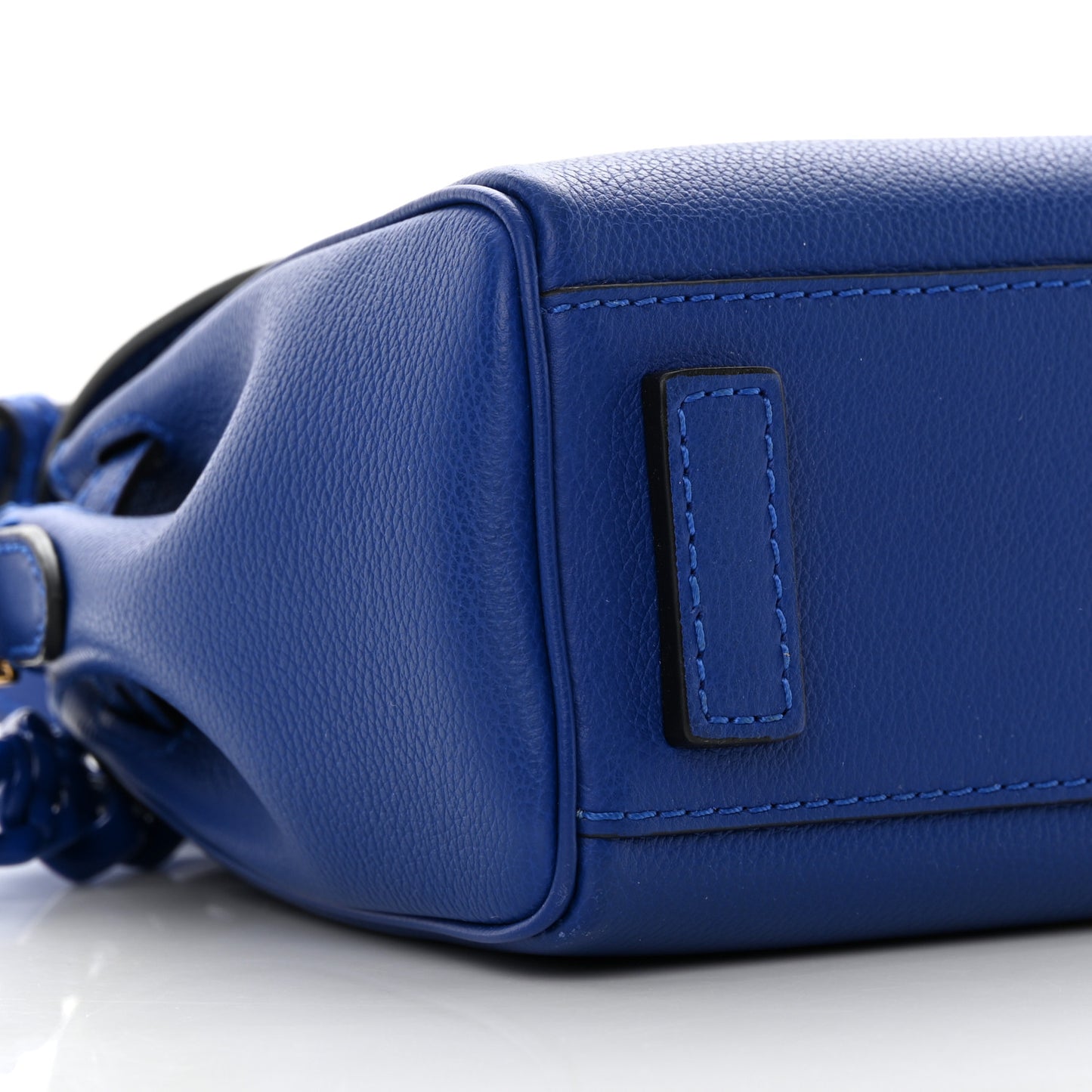 Grained Calfskin Small La Medusa Top Handle Bag Lapis