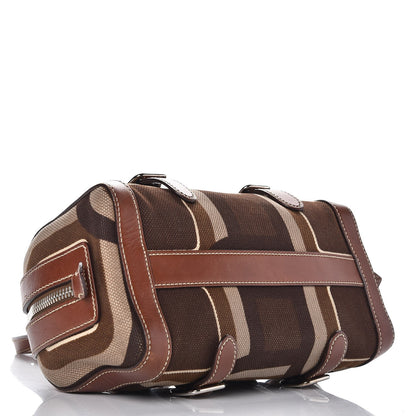 Prada Canvas Calfskin Small Buckle Bag Brown 4 of 11
