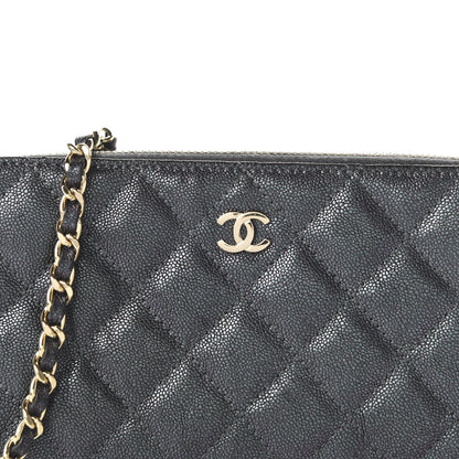 Chanel Iridescent Caviar Quilted Small Clutch With Chain Black 11 of 12