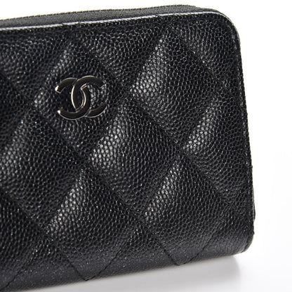 Chanel Iridescent Caviar Quilted Zip Coin Purse Black 6 of 10