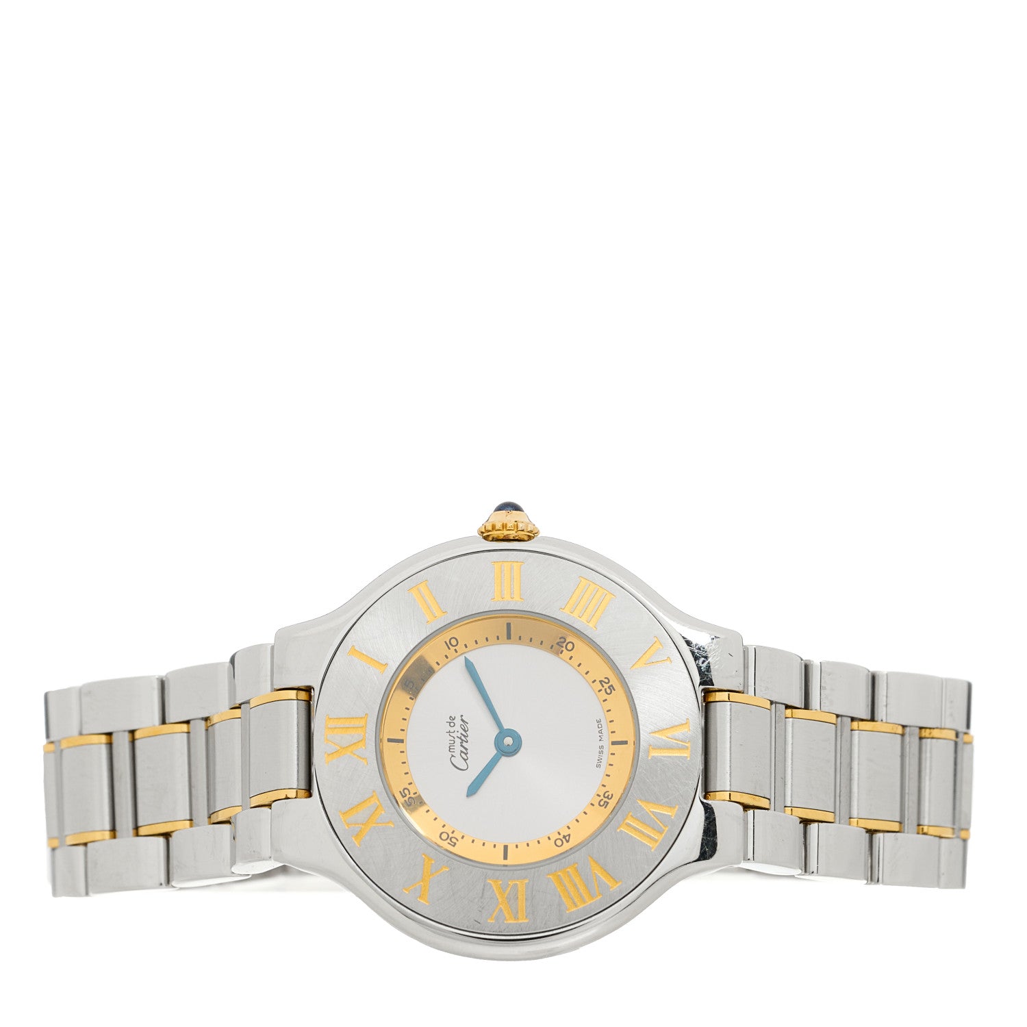 Cartier Stainless Steel 18K Yellow Gold 31mm Must De 21 Quartz Watch 2 of 5