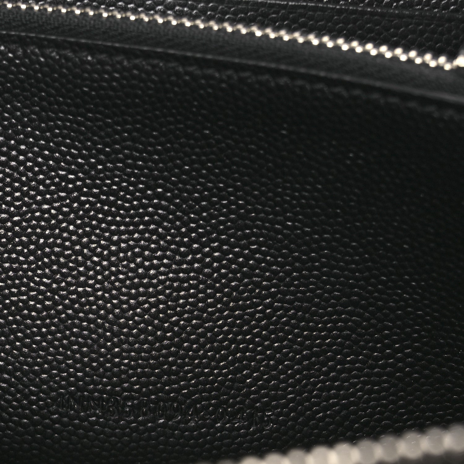 Saint Laurent Grain De Poudre Matelasse Chevron Monogram Zip Around Wallet Black 7 of 8