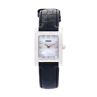 Fendi Stainless Steel Alligator Diamond Mother of Pearl 22mm Quartz Watch 1 of 9