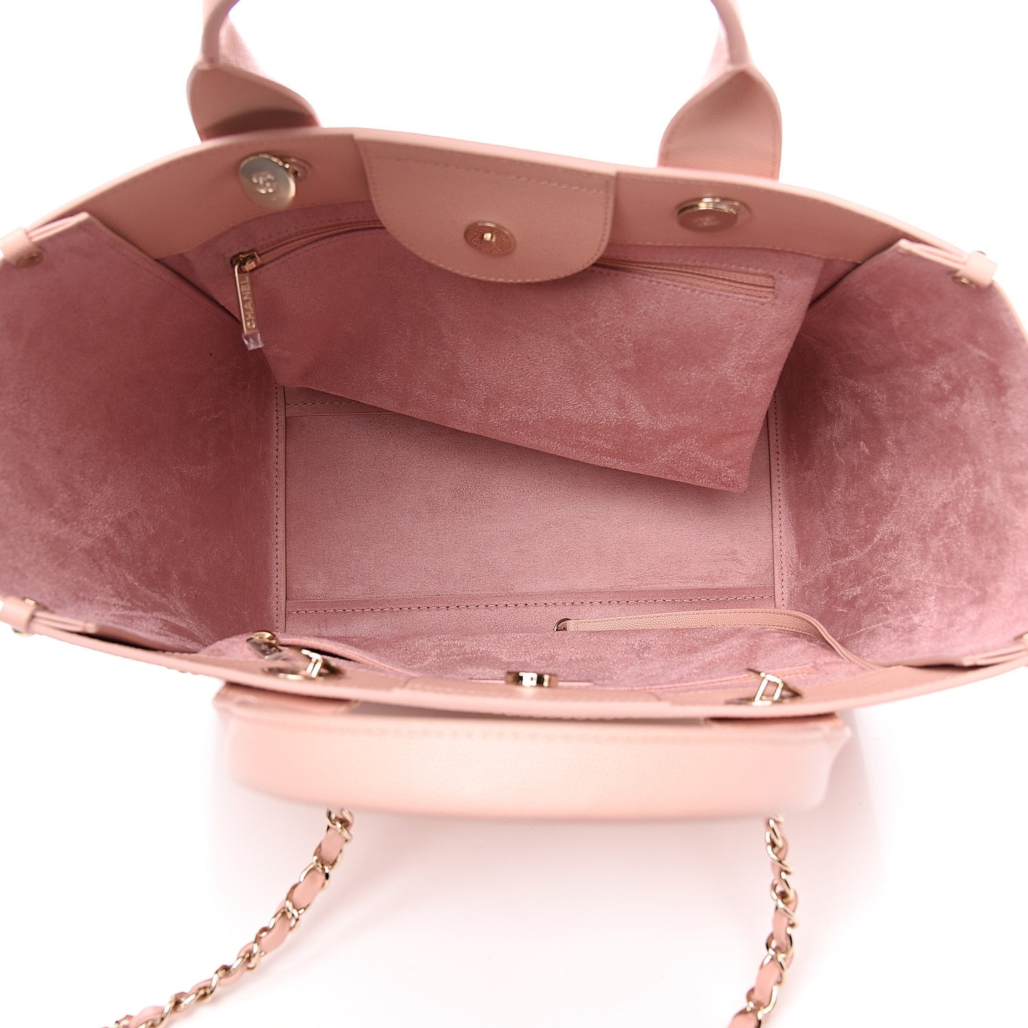 Caviar Small Studded Deauville Tote Light Pink