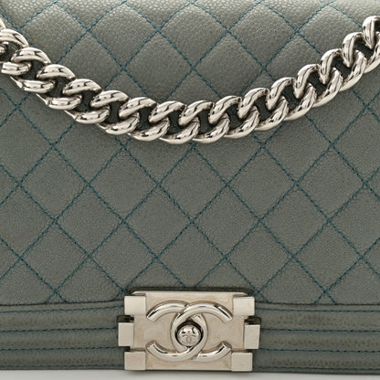 Chanel Caviar Quilted Medium Boy Flap Vert Fonce 8 of 11