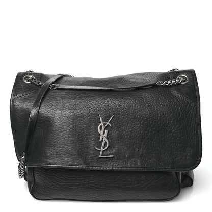 Saint Laurent Grained Lambskin Monogram Oversized Niki Chain Satchel Black 1 of 12