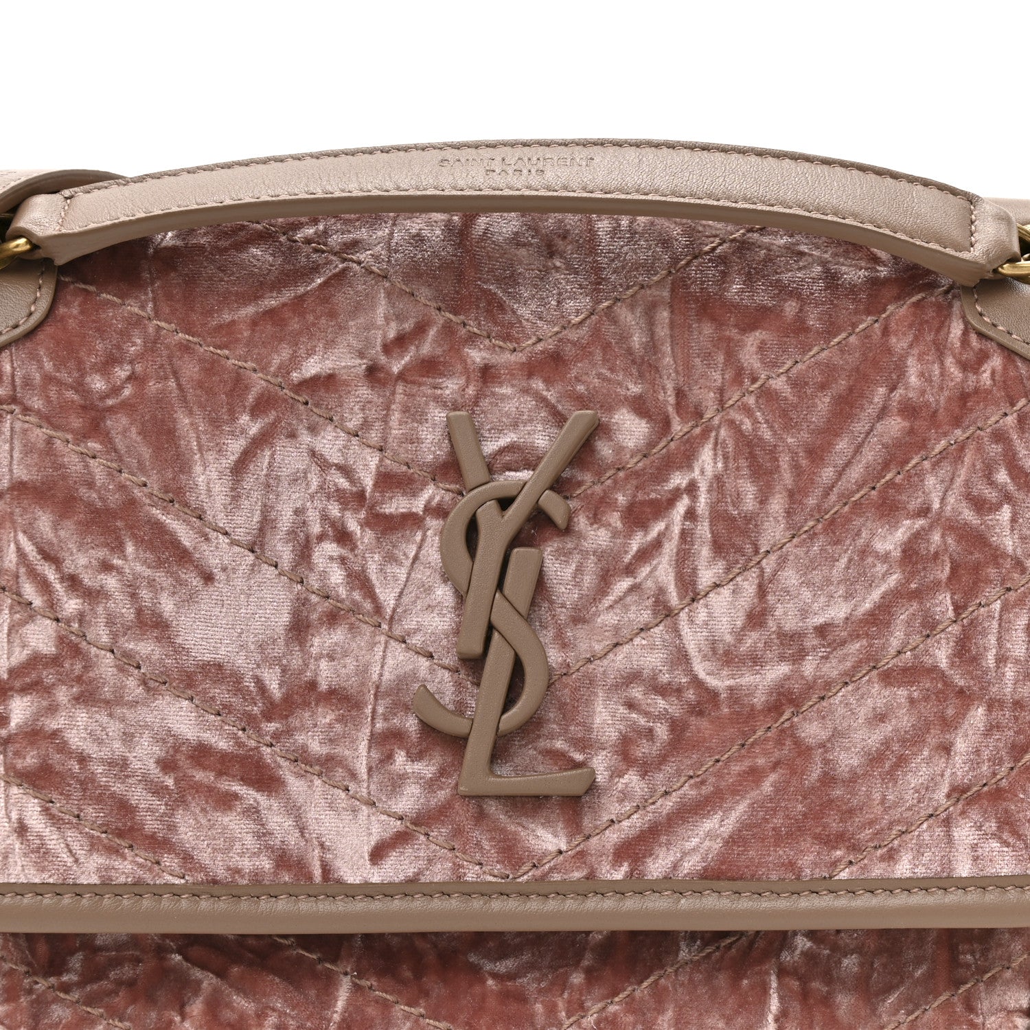 Saint Laurent Velvet Monogram Matelasse Baby Niki Chain Satchel Pink 8 of 10