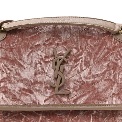 Saint Laurent Velvet Monogram Matelasse Baby Niki Chain Satchel Pink 8 of 10