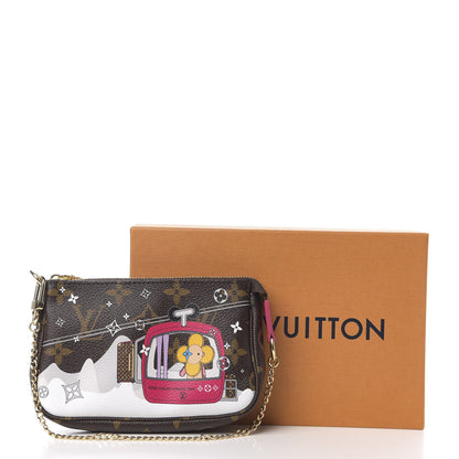 Louis Vuitton Monogram 2019 Christmas Animation Mini Courchevel Pochette Accessories Fuchsia 7 of 7