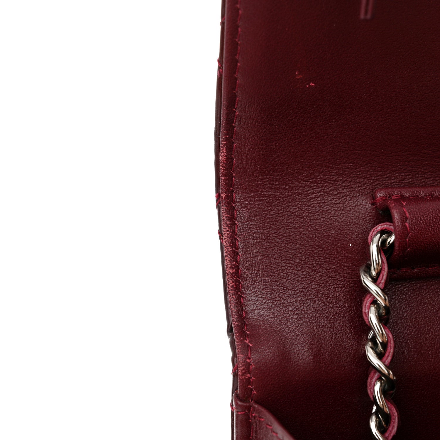 Chanel Patent Quilted Brilliant Wallet On Chain WOC Dark Burgundy 13 of 14