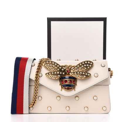 Gucci Nappa Pearl Studded Mini Queen Margaret Broadway Shoulder Bag Mystic White 13 of 13