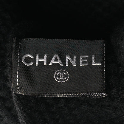 Chanel Cashmere CC Beanie Hat Black Pink 4 of 4