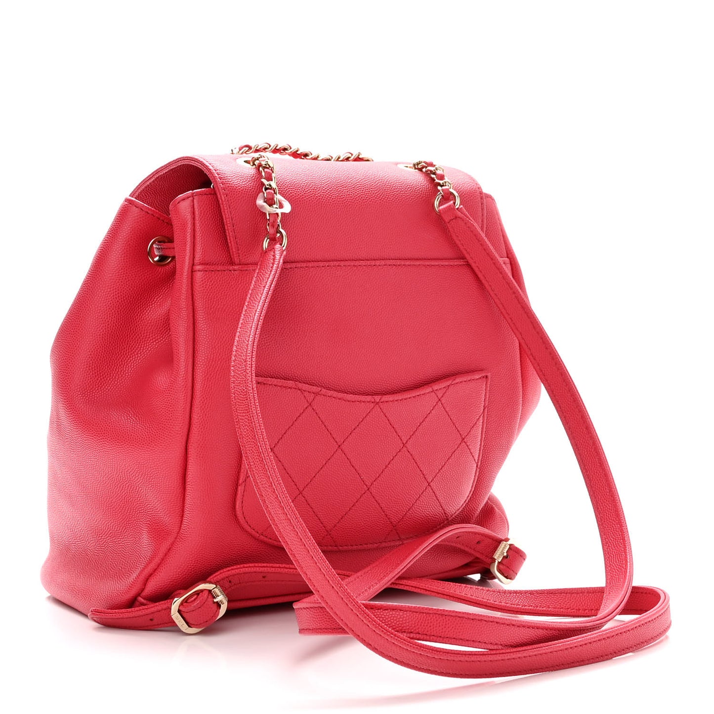 Caviar Quilted Business Affinity Backpack Fuchsia