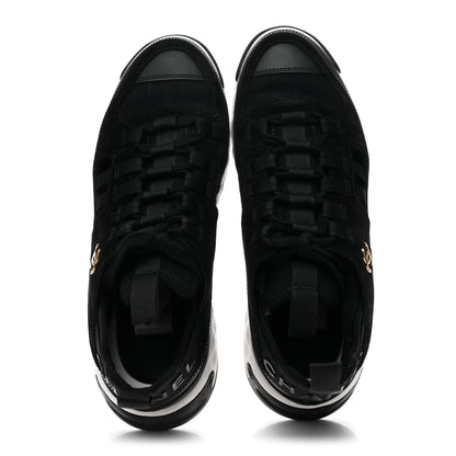 Chanel Fabric Calfskin Suede CC Sneakers 37.5 Black 2 of 9