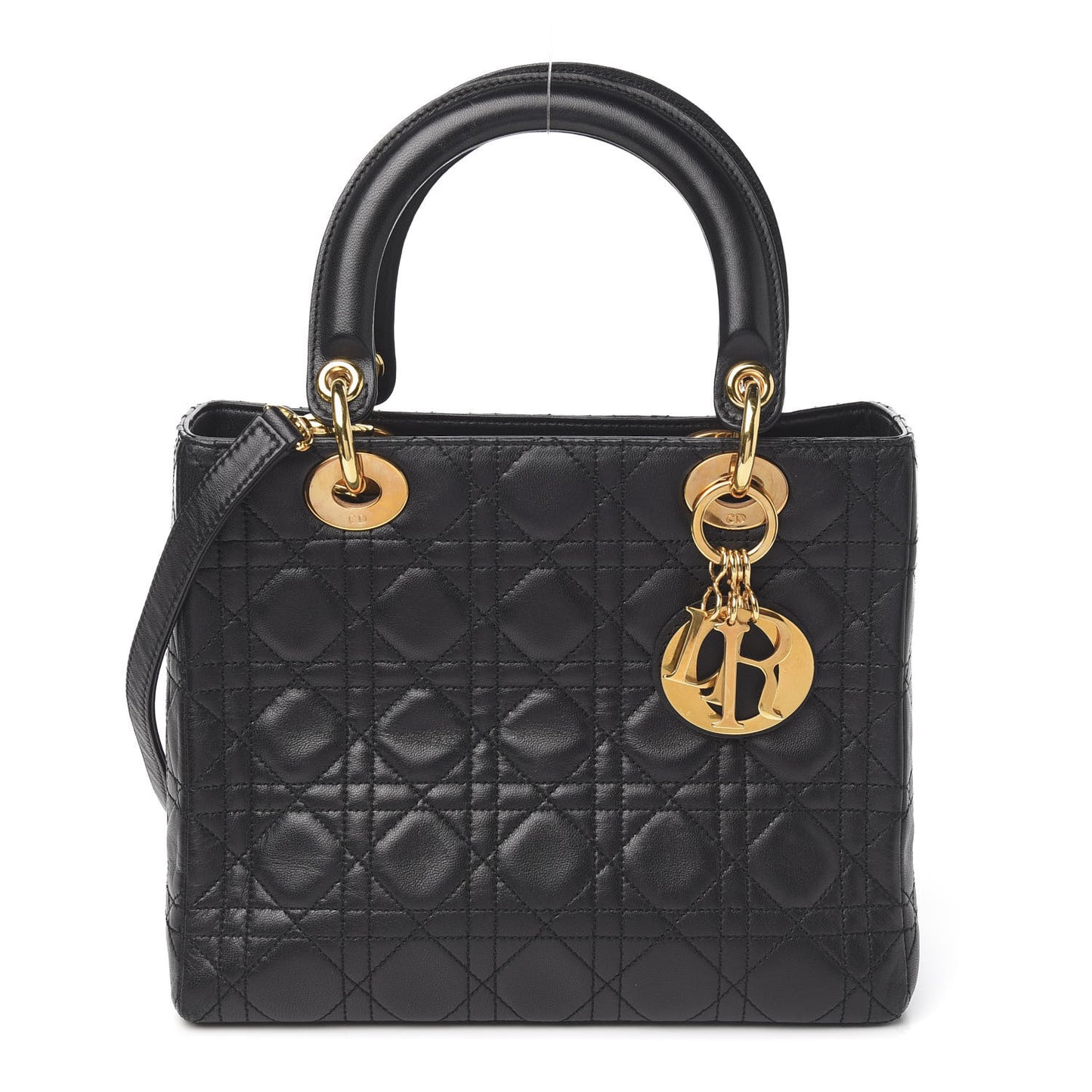 Lambskin Cannage Medium Lady Dior Black