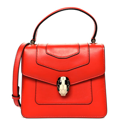 Bulgari Calfskin Serpenti Forever Top Handle Red 1 of 13