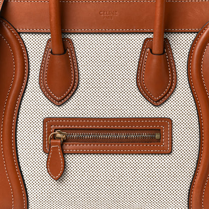 Celine Textile Smooth Calfskin Nano Luggage Tan White 6 of 9