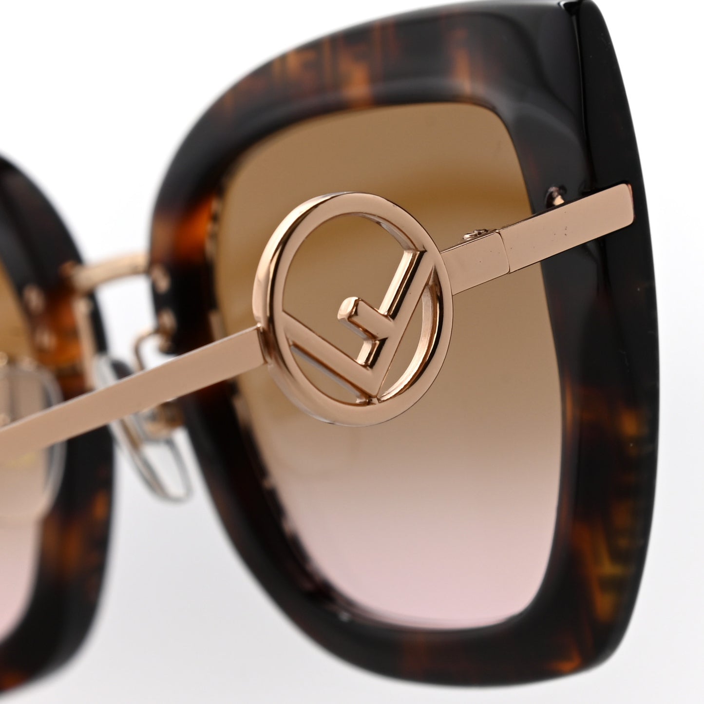 Acetate Metal F is Fendi FF Square Cat Eye Sunglasses FF 0424/F/S Havana