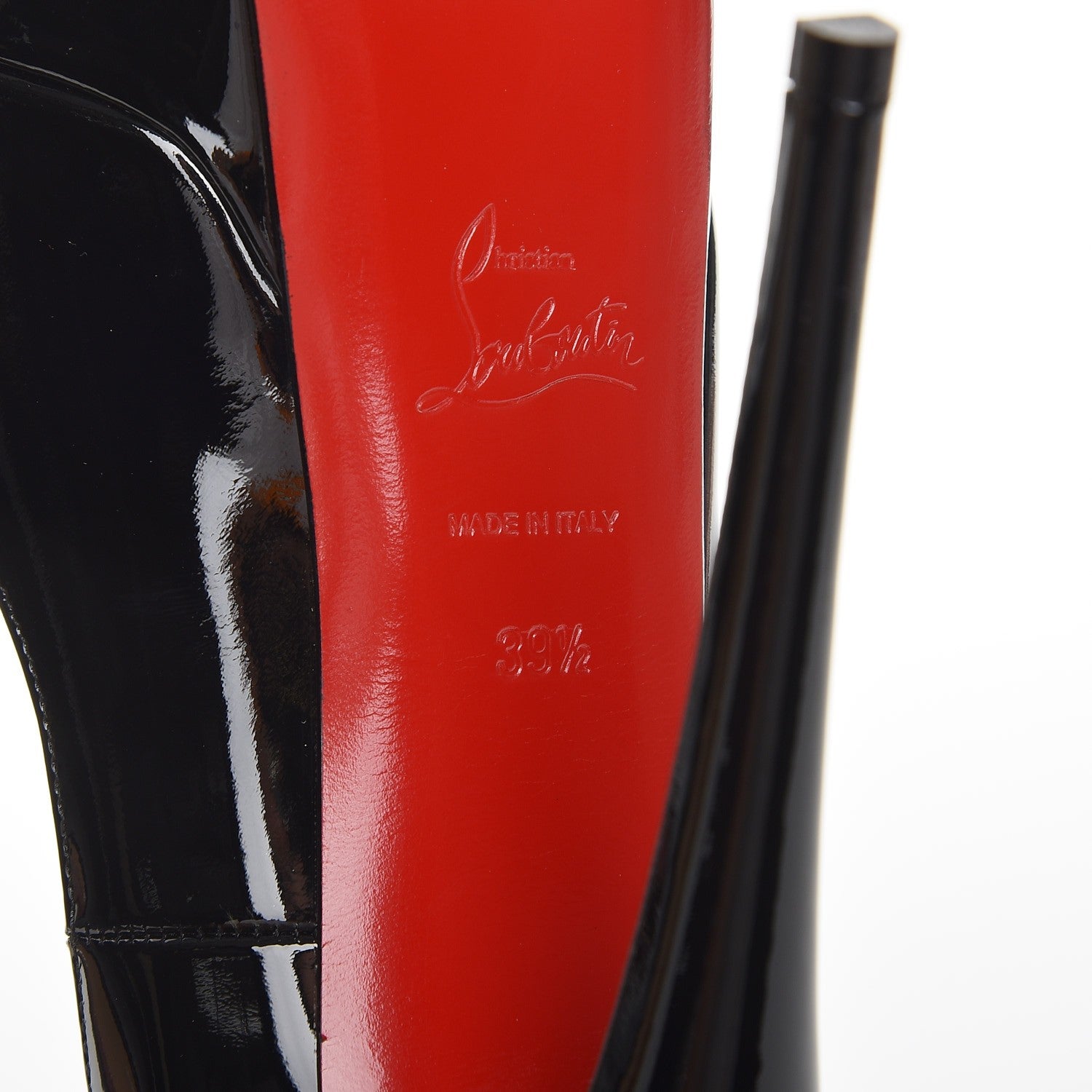 Christian Louboutin Patent Lady Peep 150 Pumps 39.5 Black 7 of 8