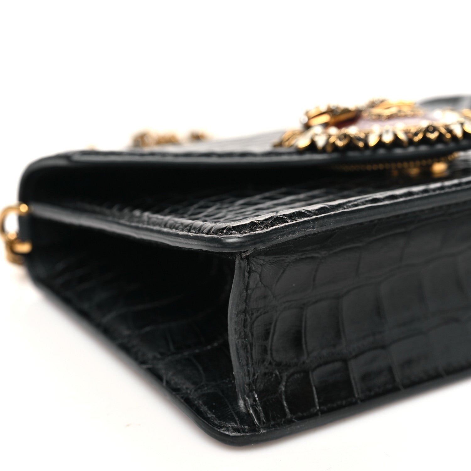 Dolce & Gabbana Shiny Alligator Devotion Envelope Top Handle Bag