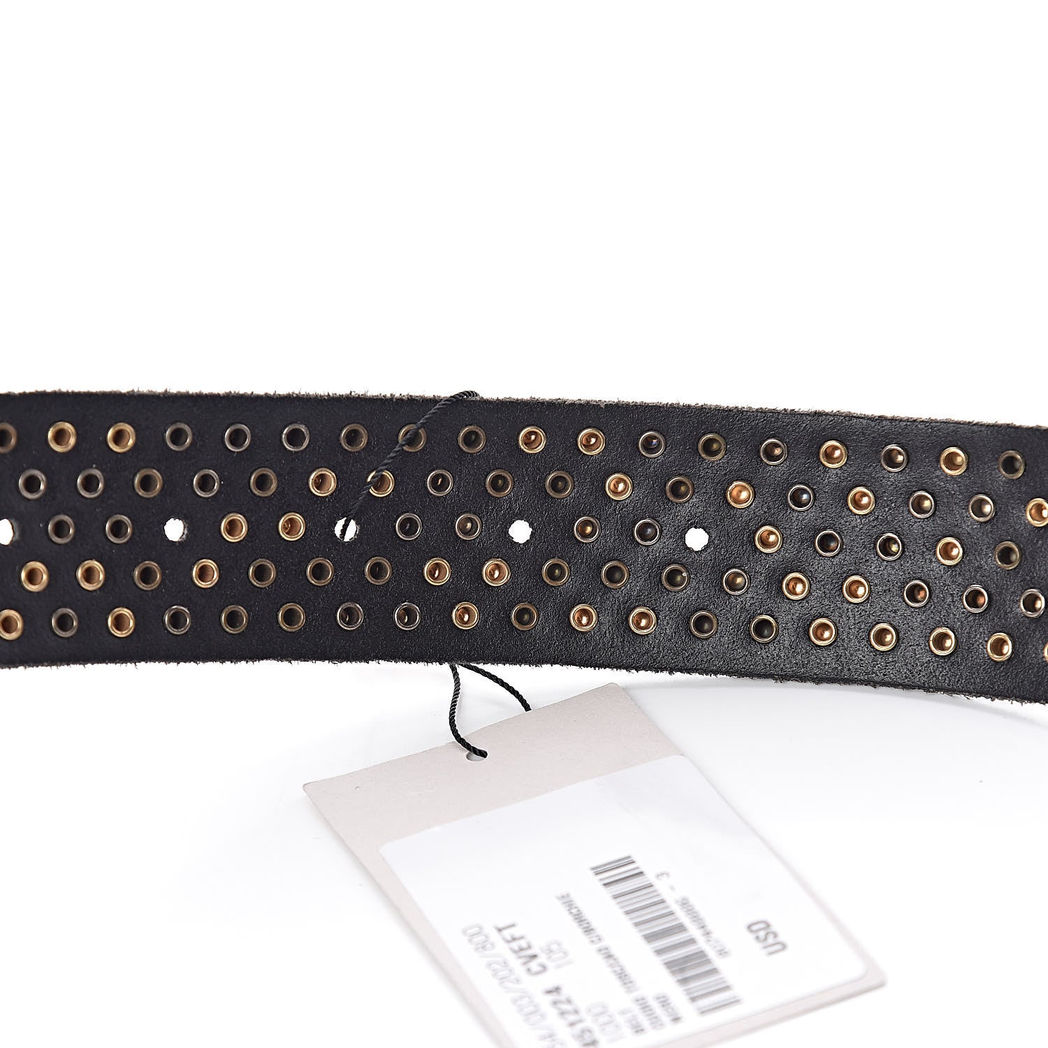 Gucci Calfskin Studded Feline Belt 105 42 Black 6 of 7