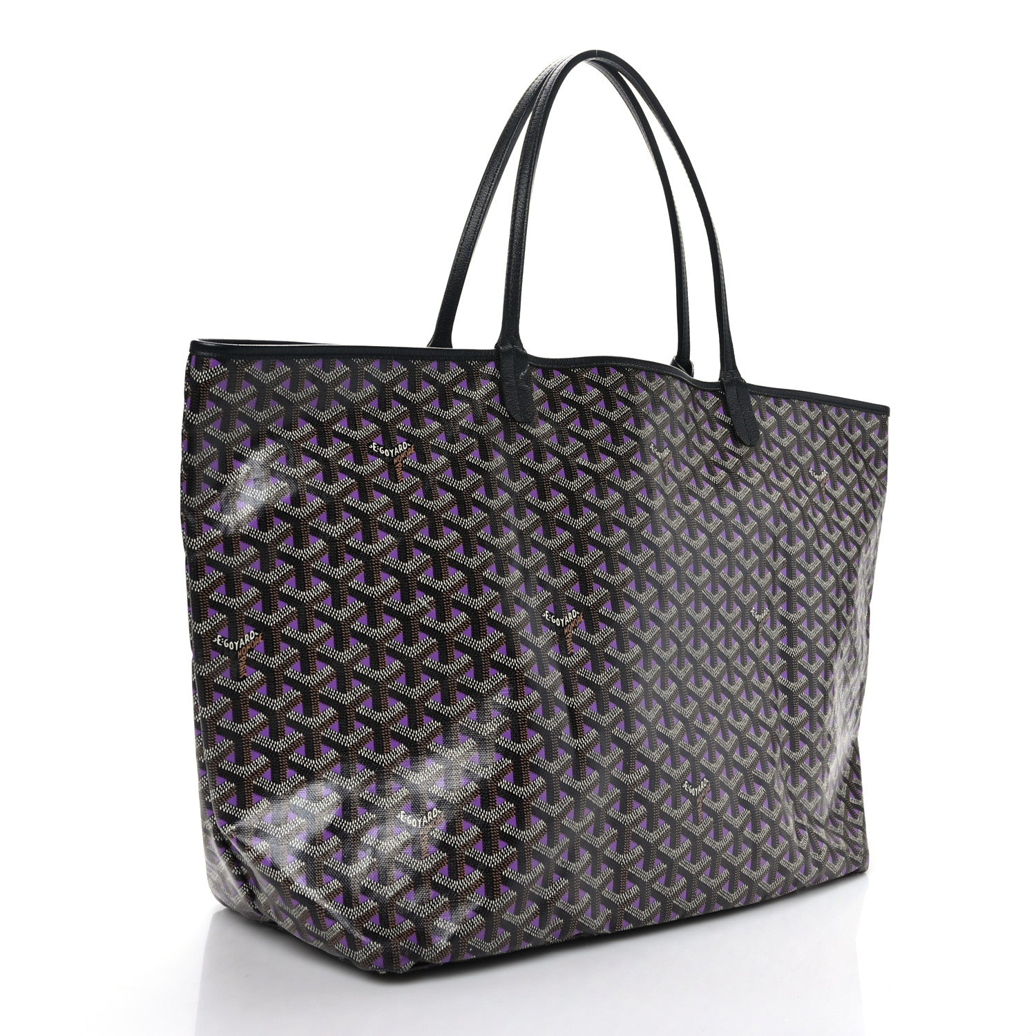 Goyard Goyardine Saint Louis Claire Voie GM Black Purple 3 of 8