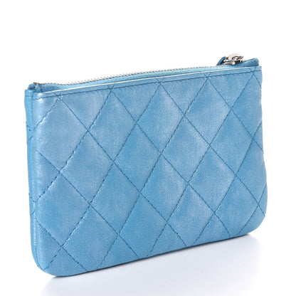 Chanel Metallic Lambskin Small Cosmetic Case Turquoise 3 of 7