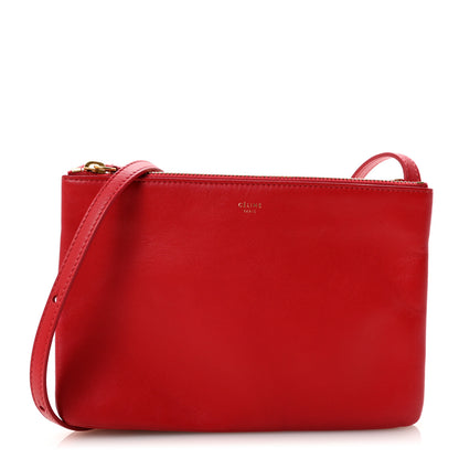 Celine Lambskin Small Trio Crossbody Bag Red 1 of 9