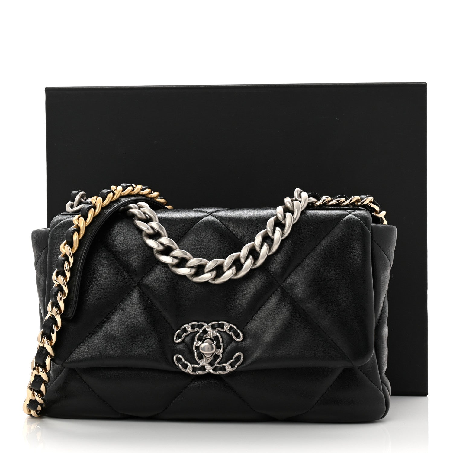Chanel Lambskin Quilted Medium Chanel 19 Flap Black 11 of 11