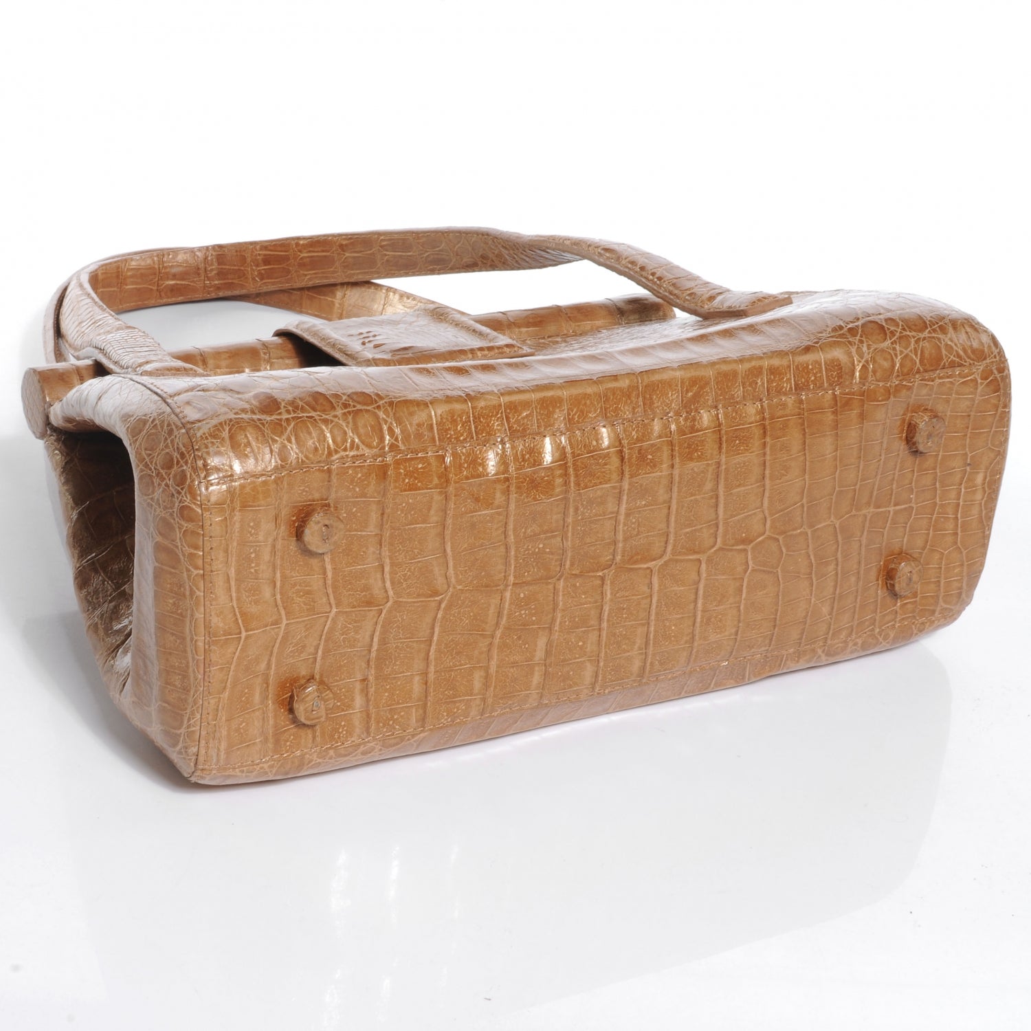 Nancy Gonzalez Crocodile Satchel Gold 4 of 7