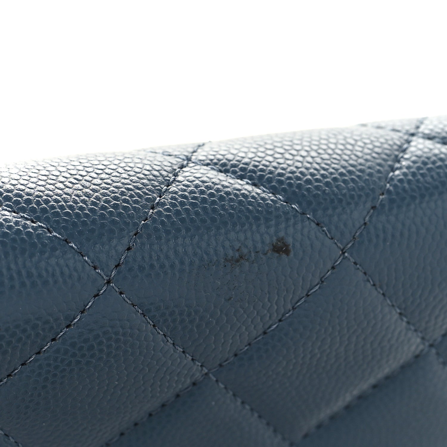 Chanel Shiny Caviar Quilted Enamel CC Wallet On Chain WOC Blue 12 of 12